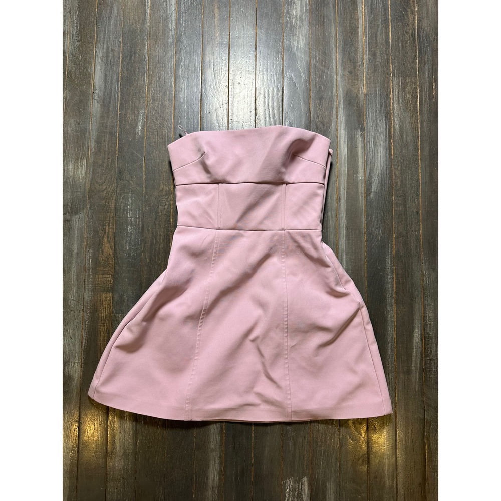 Zara Pink Strapless Mini Dress with Back Bow Detail Cocktail Party